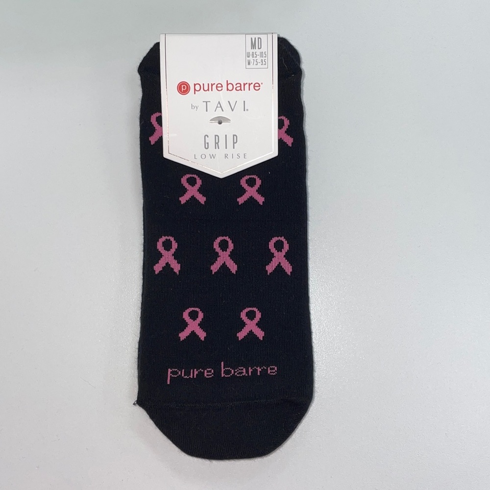 •NWT• Pure Barre x Tavi Pink Ribbon Grip Socks
